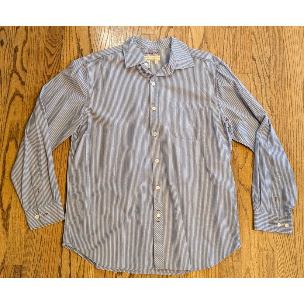 The Territory Ahead Blue Striped Shirt Long Sleeve Button Up Mens XL Vintage 90s